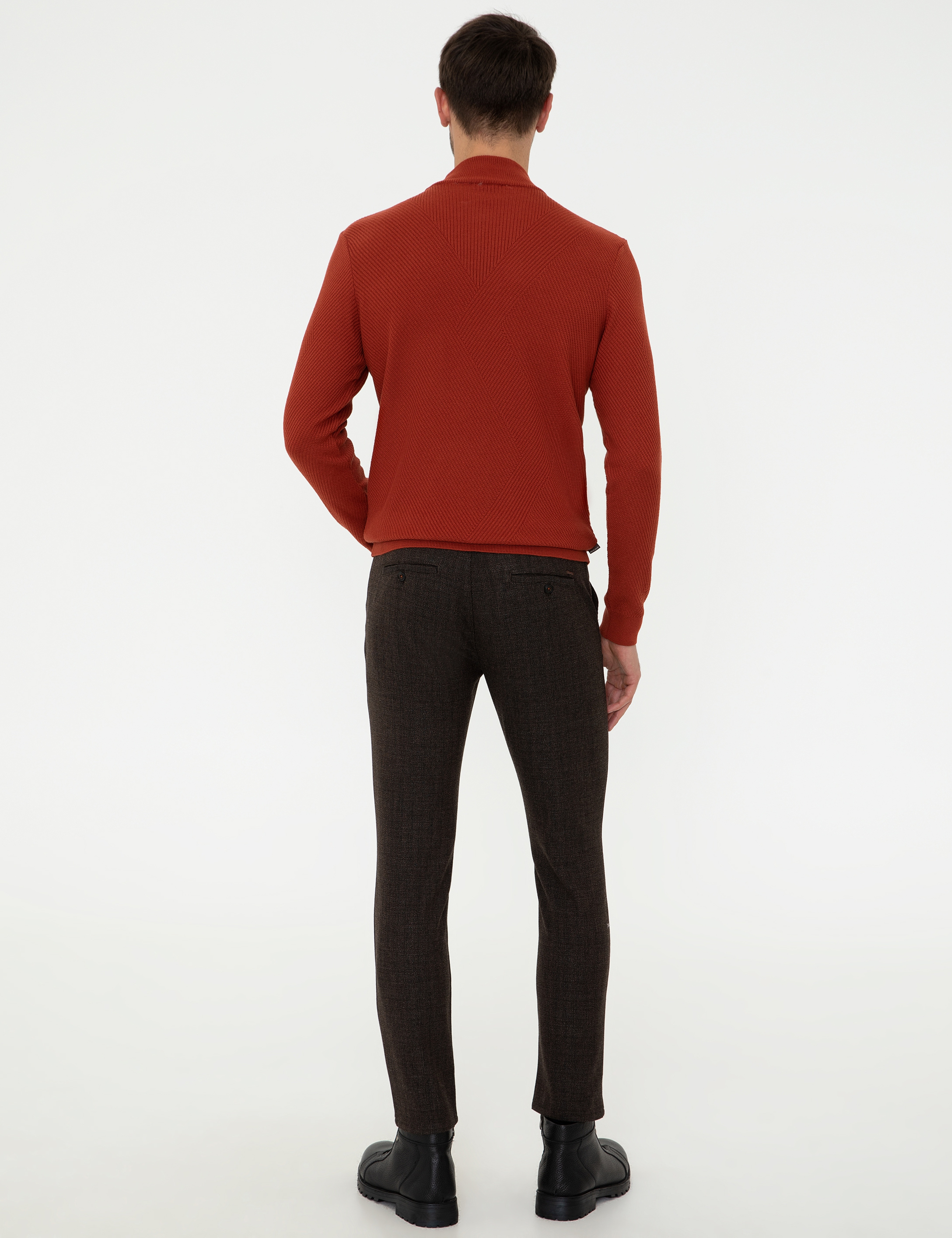Kahverengi Slim Fit Kanvas Pantolon