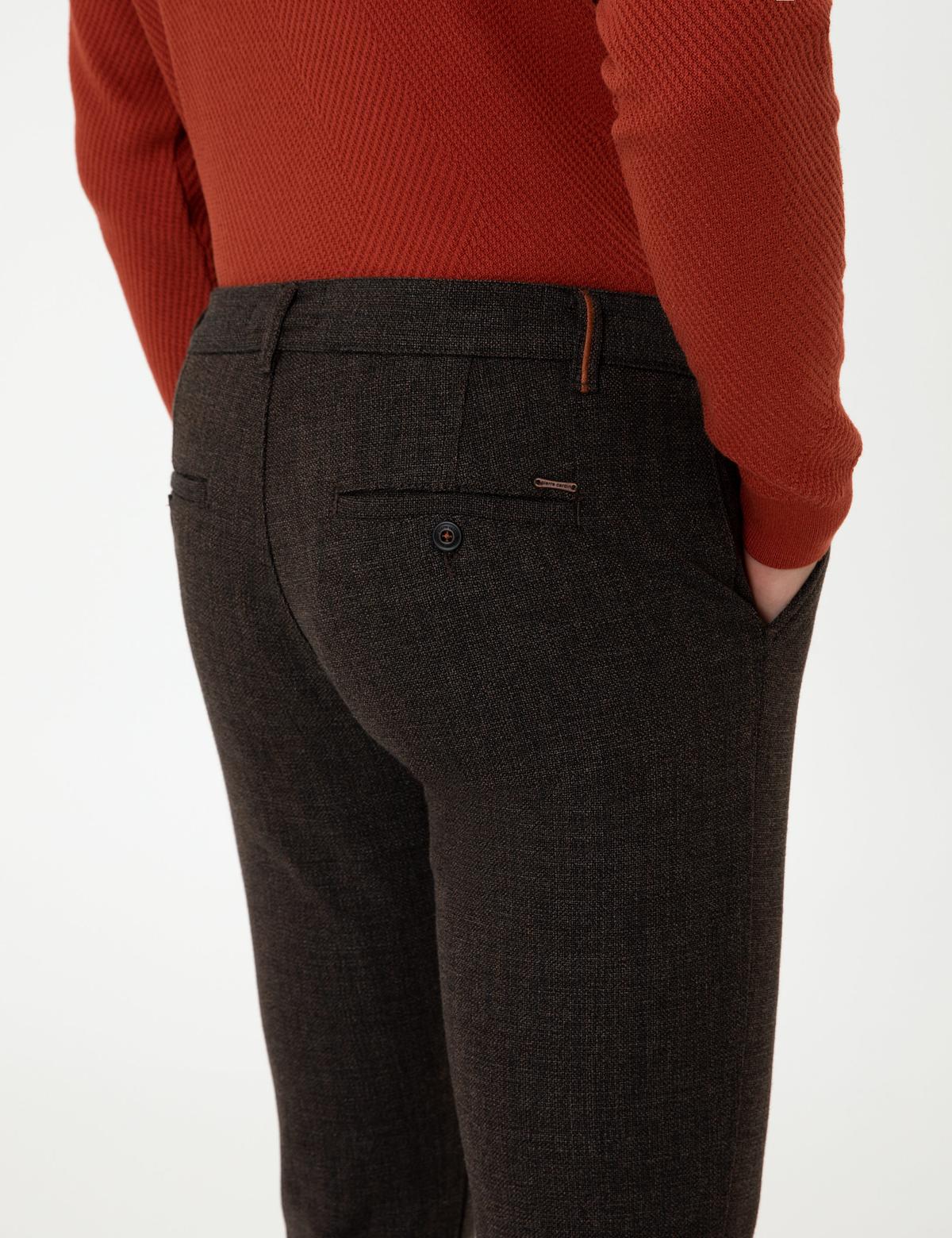 Kahverengi Slim Fit Kanvas Pantolon - 50241501045