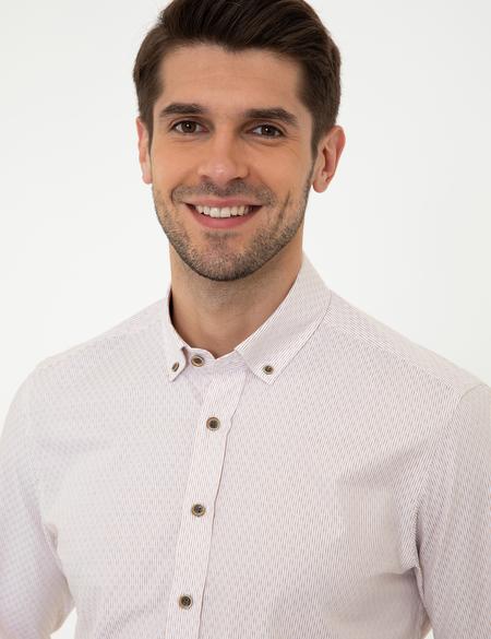 Açık Kahverengi Slim Fit Uzun Kollu Gömlek - 50248113001