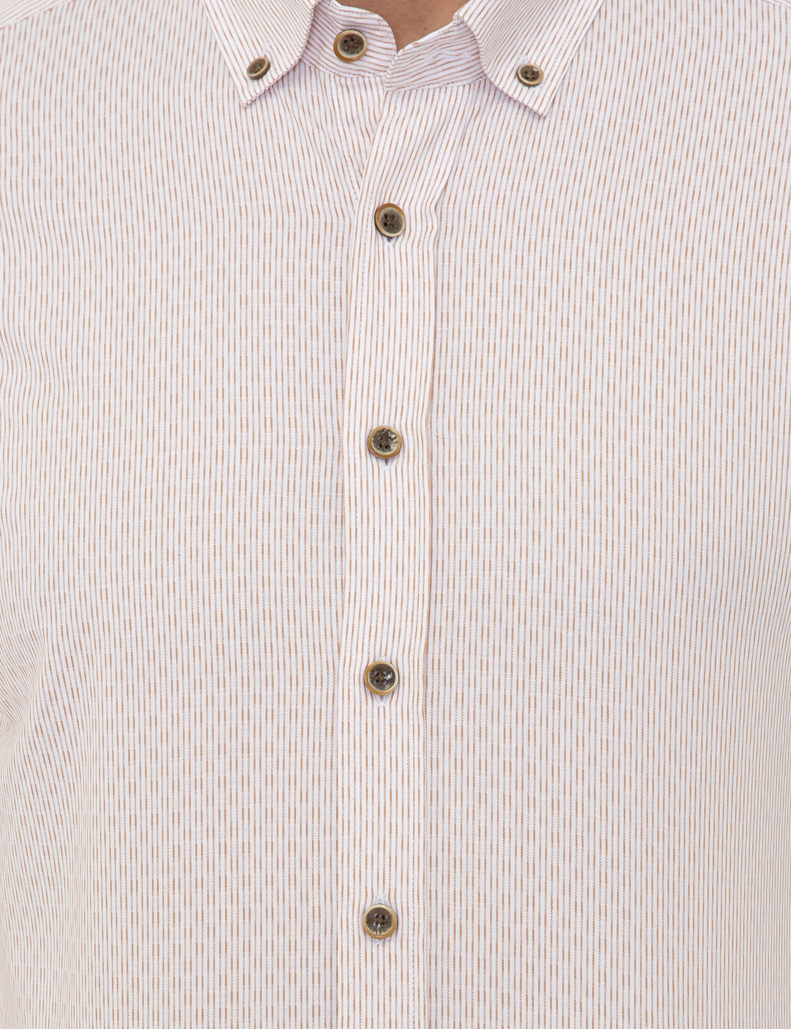 Açık Kahverengi Slim Fit Uzun Kollu Gömlek