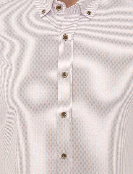 Açık Kahverengi Slim Fit Uzun Kollu Gömlek - 50248113001