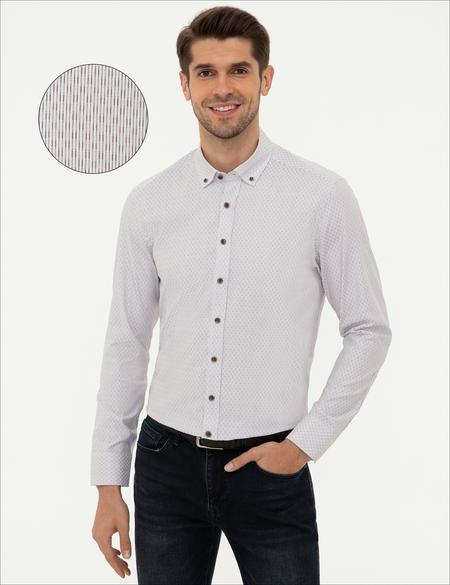 Kahverengi Slim Fit Uzun Kollu Gömlek - 50248113021