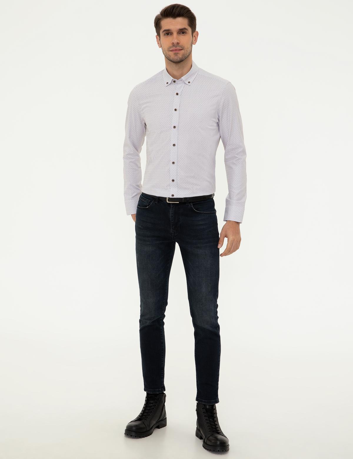 Kahverengi Slim Fit Uzun Kollu Gömlek - 50248113021