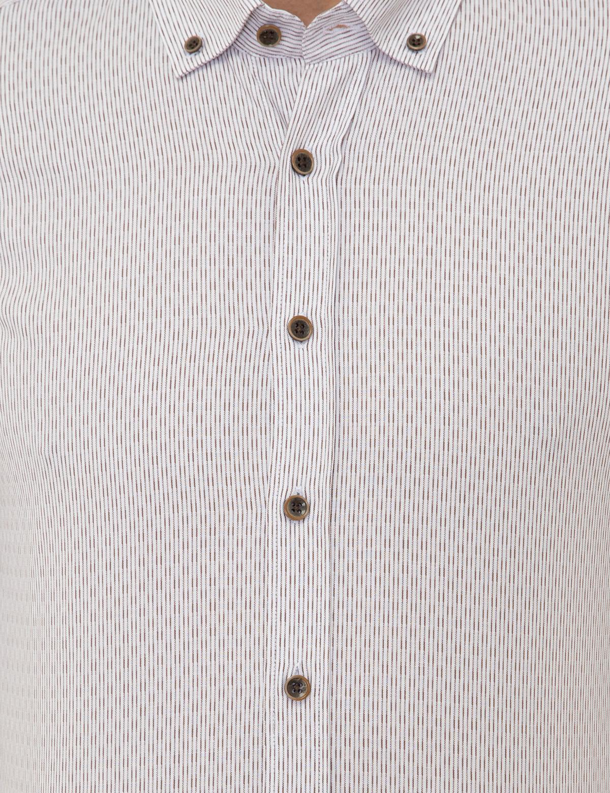 Kahverengi Slim Fit Uzun Kollu Gömlek - 50248113021