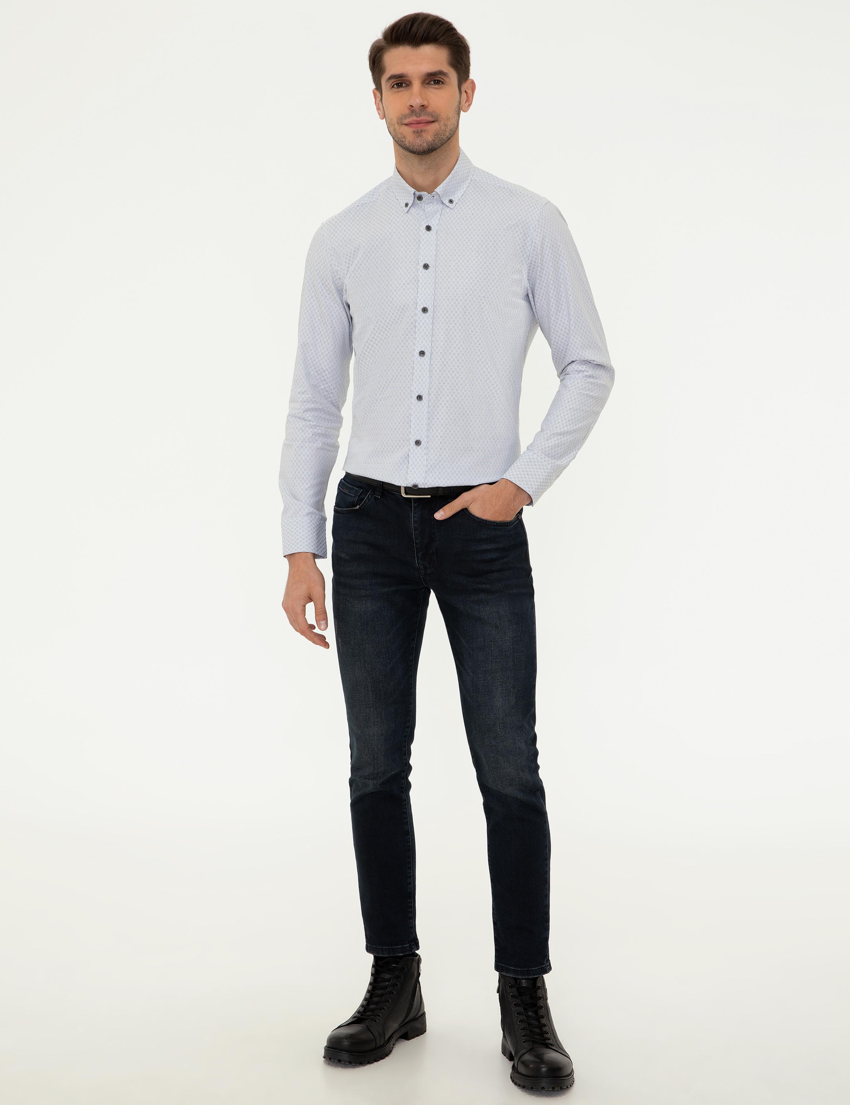 Antrasit Slim Fit Uzun Kollu Gömlek