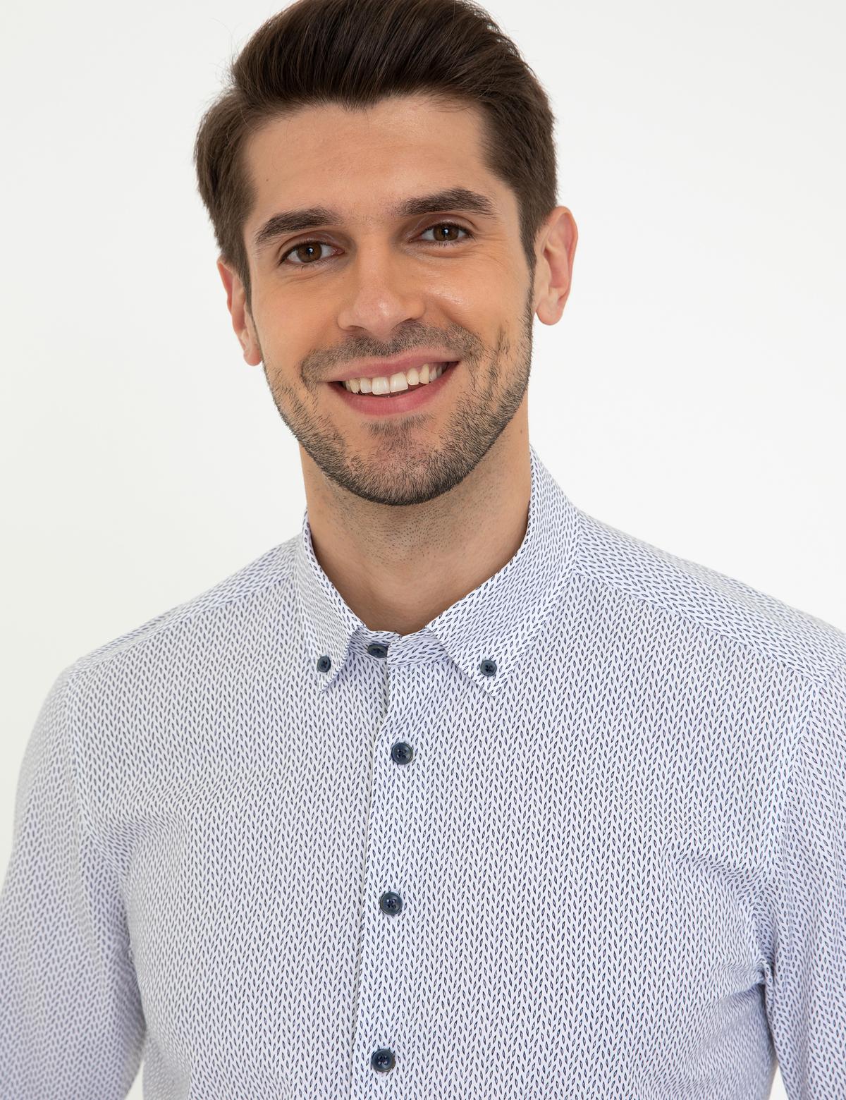 Lacivert Slim Fit Uzun Kollu Gömlek - 50238762020