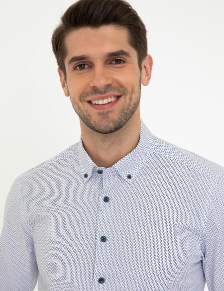 Lacivert Slim Fit Uzun Kollu Gömlek - 50238762020