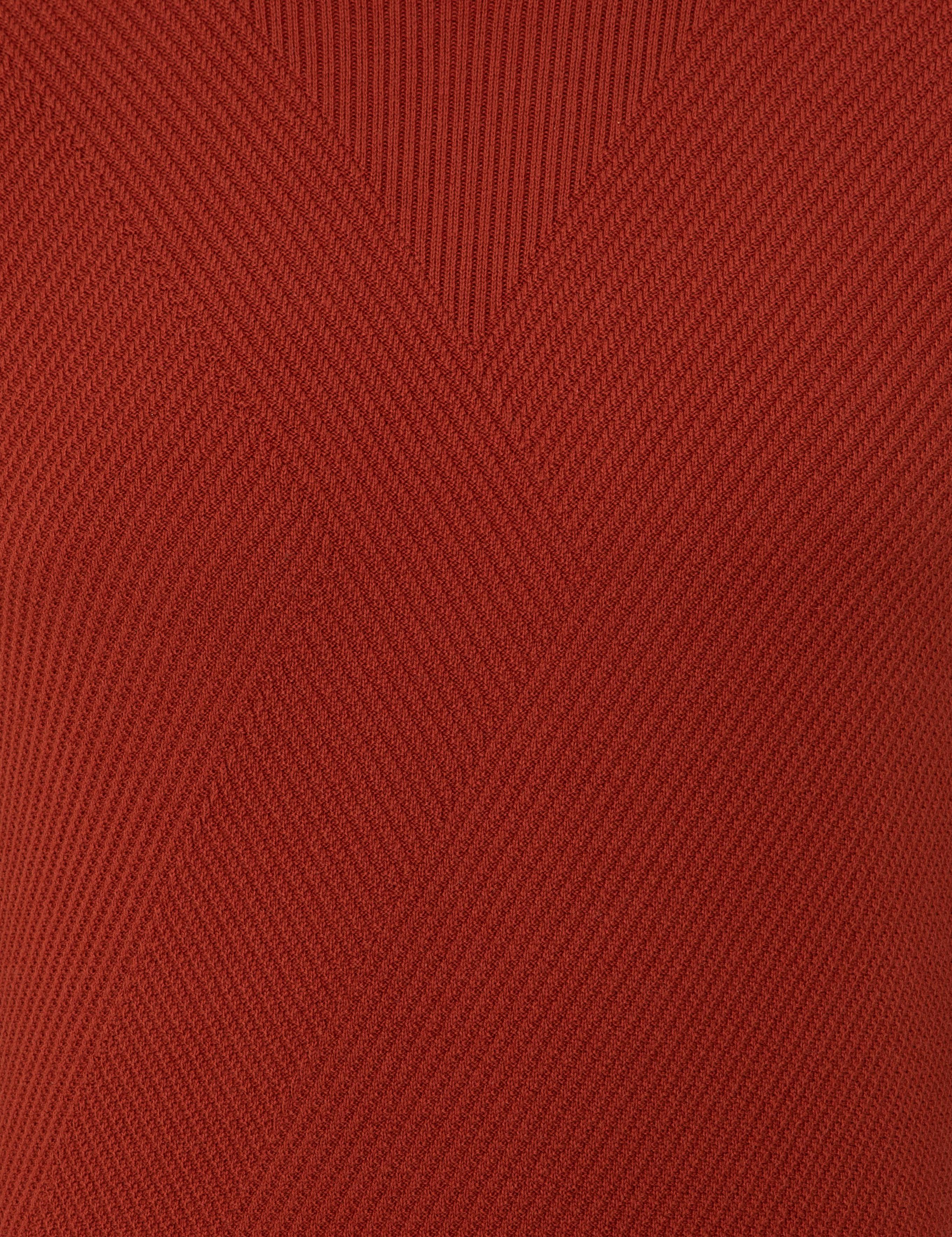 Kiremit Slim Fit Yarım Balıkçı Yaka Triko Kazak