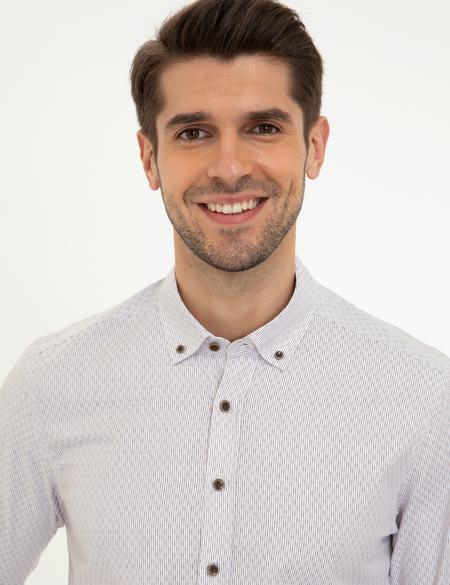 Kahverengi Slim Fit Uzun Kollu Gömlek - 50248113021