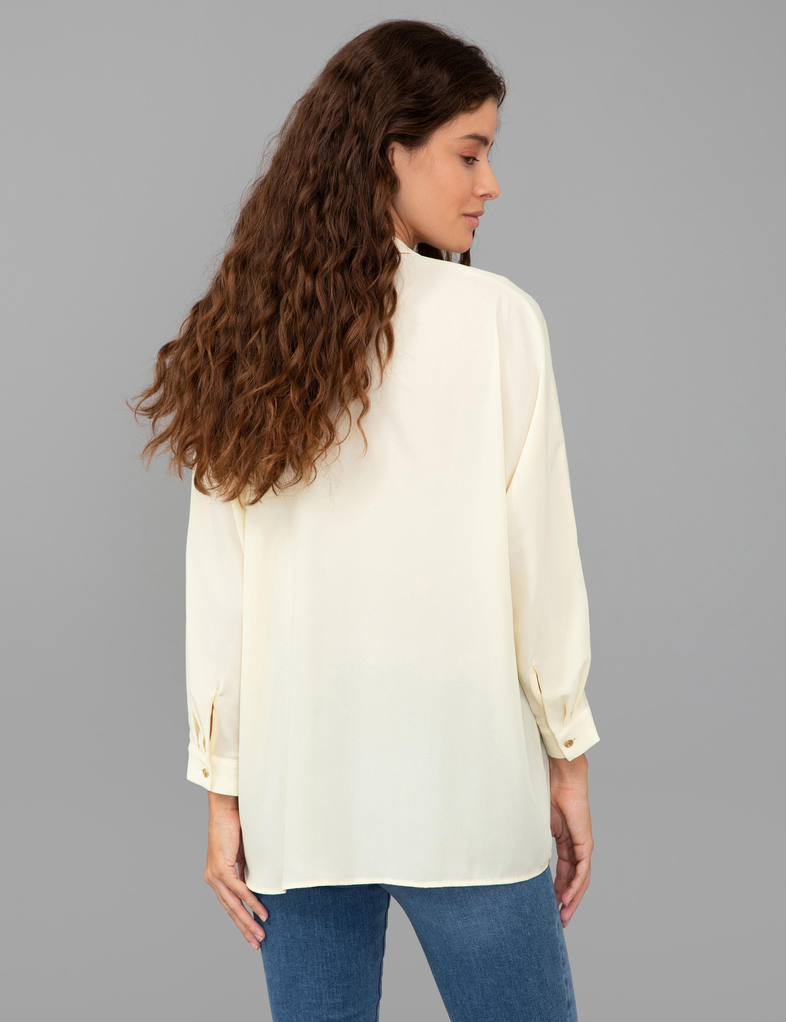 Ekru Comfort Fit Uzun Kollu Gömlek