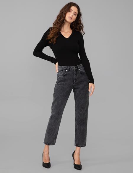 Koyu Gri Mom Fit Jean Pantolon - 50245435031