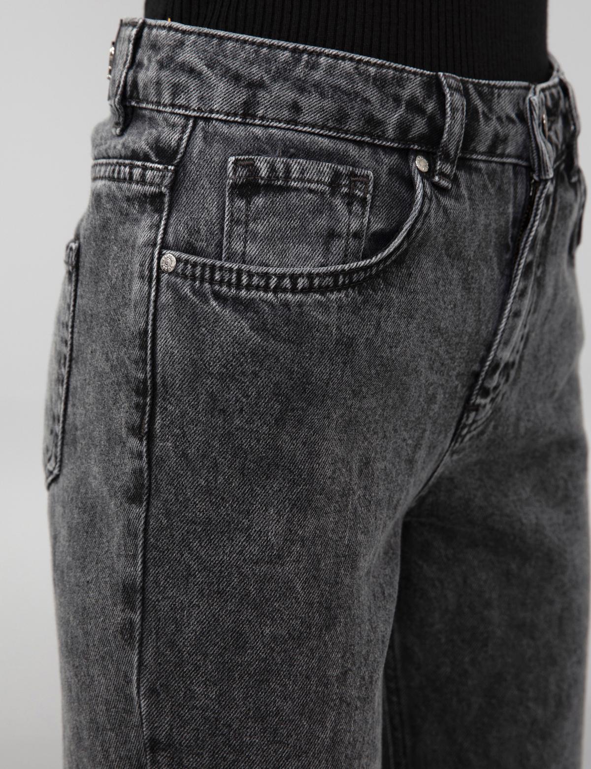 Koyu Gri Mom Fit Jean Pantolon - 50245435031
