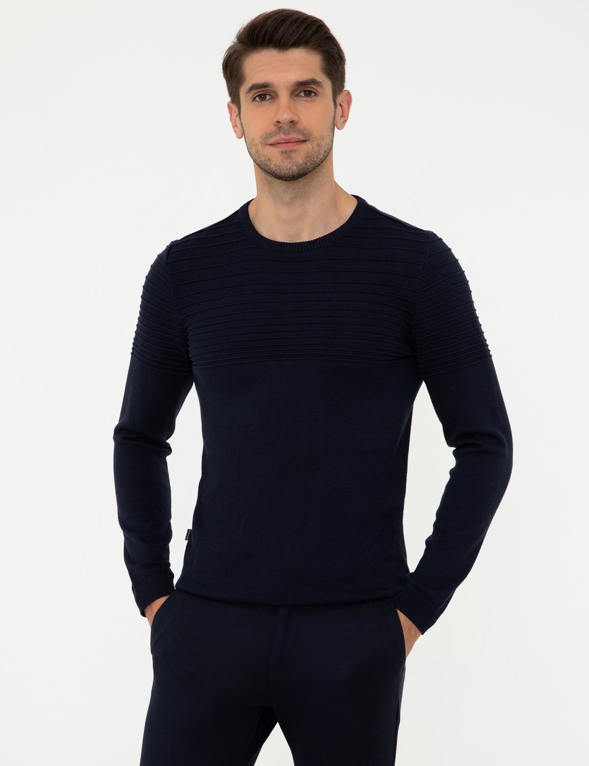 Lacivert Slim Fit Triko Kazak - 50248541001