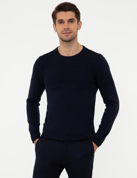 Lacivert Slim Fit Triko Kazak - 50248541001