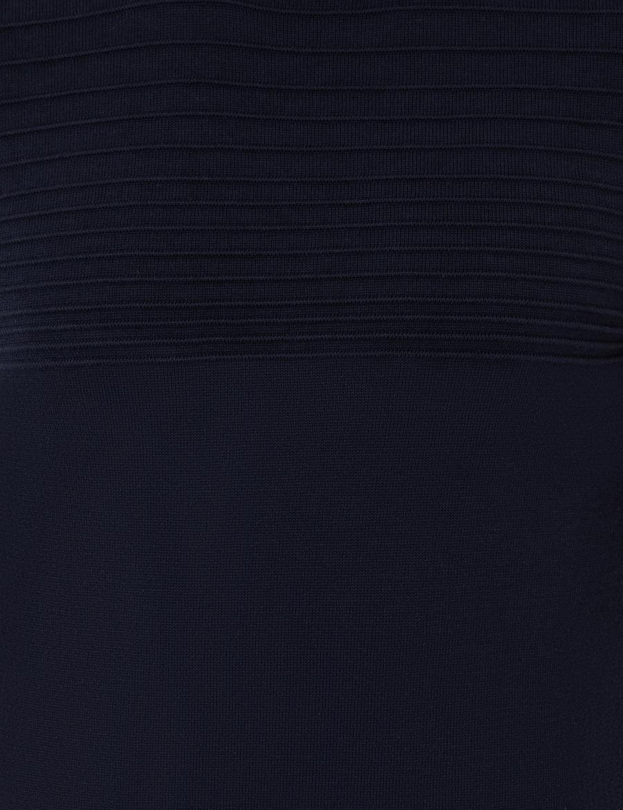 Lacivert Slim Fit Triko Kazak