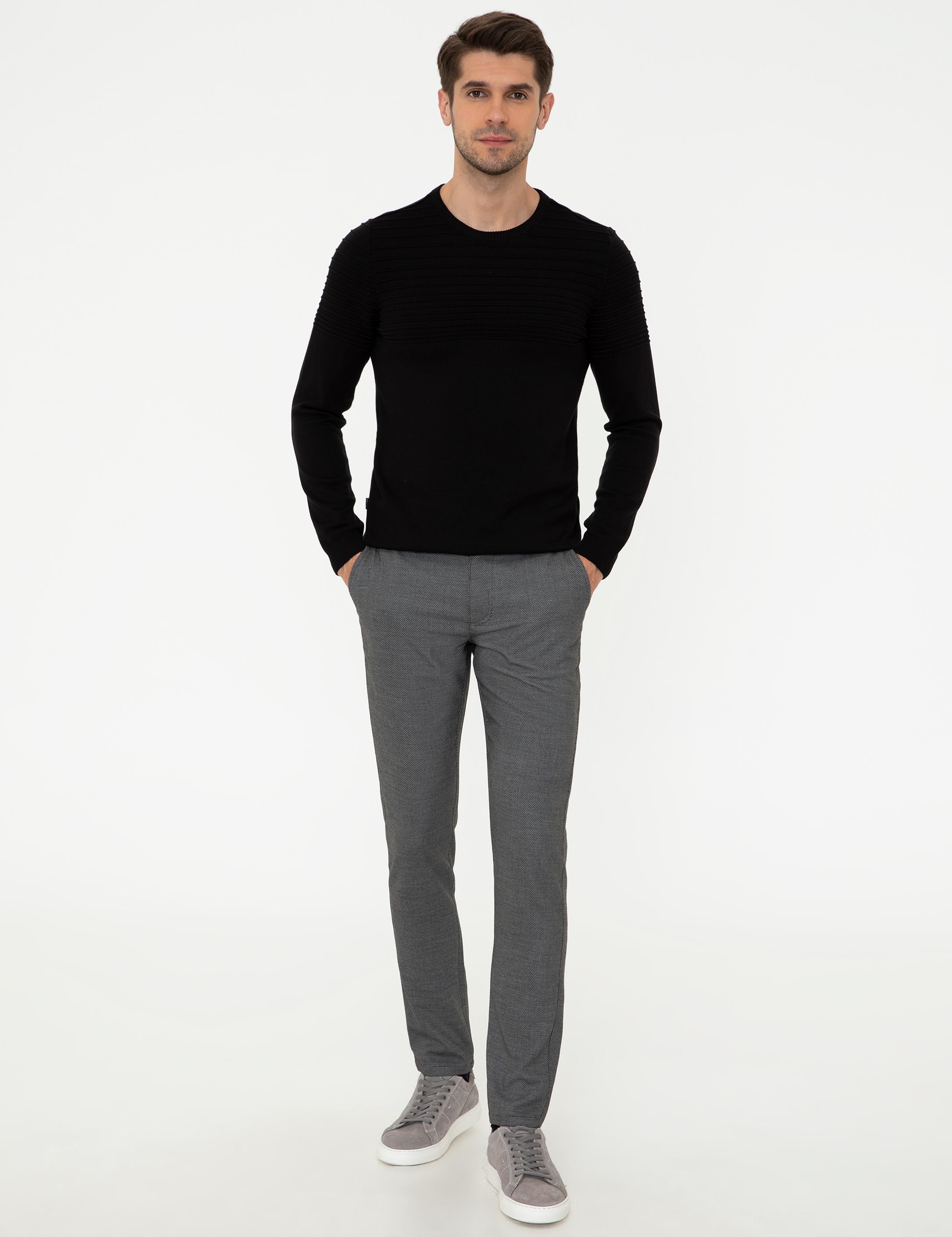 Siyah Slim Fit Triko Kazak