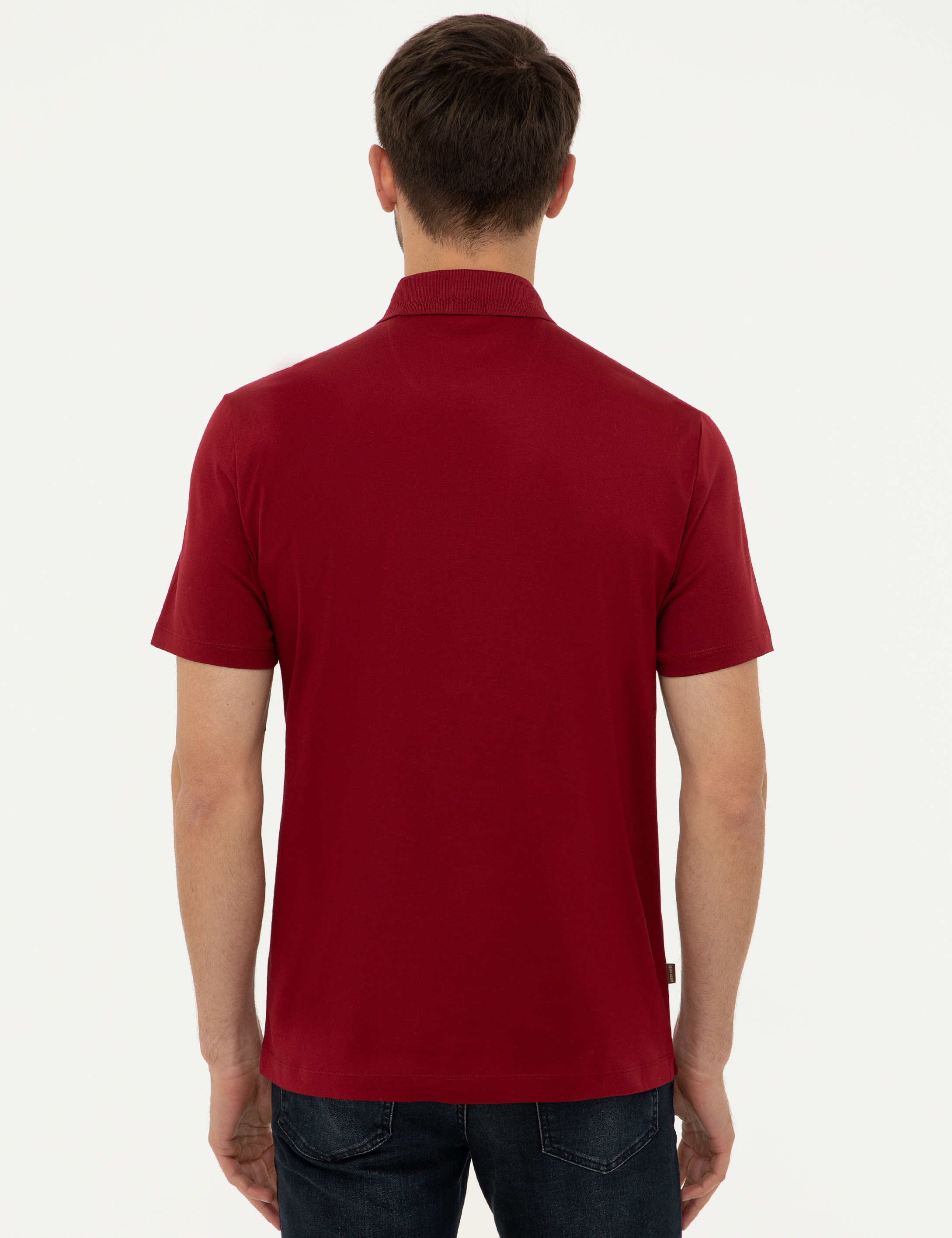 Bordo Regular Fit Polo Yaka Merserize Tişört