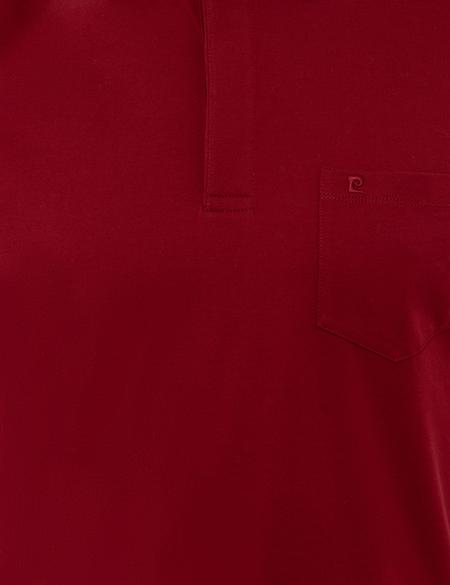 Bordo Regular Fit Polo Yaka Merserize Tişört - 50249893088