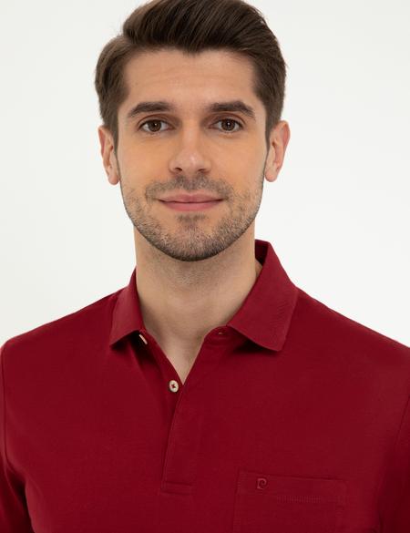 Bordo Regular Fit Polo Yaka Merserize Tişört - 50249893088