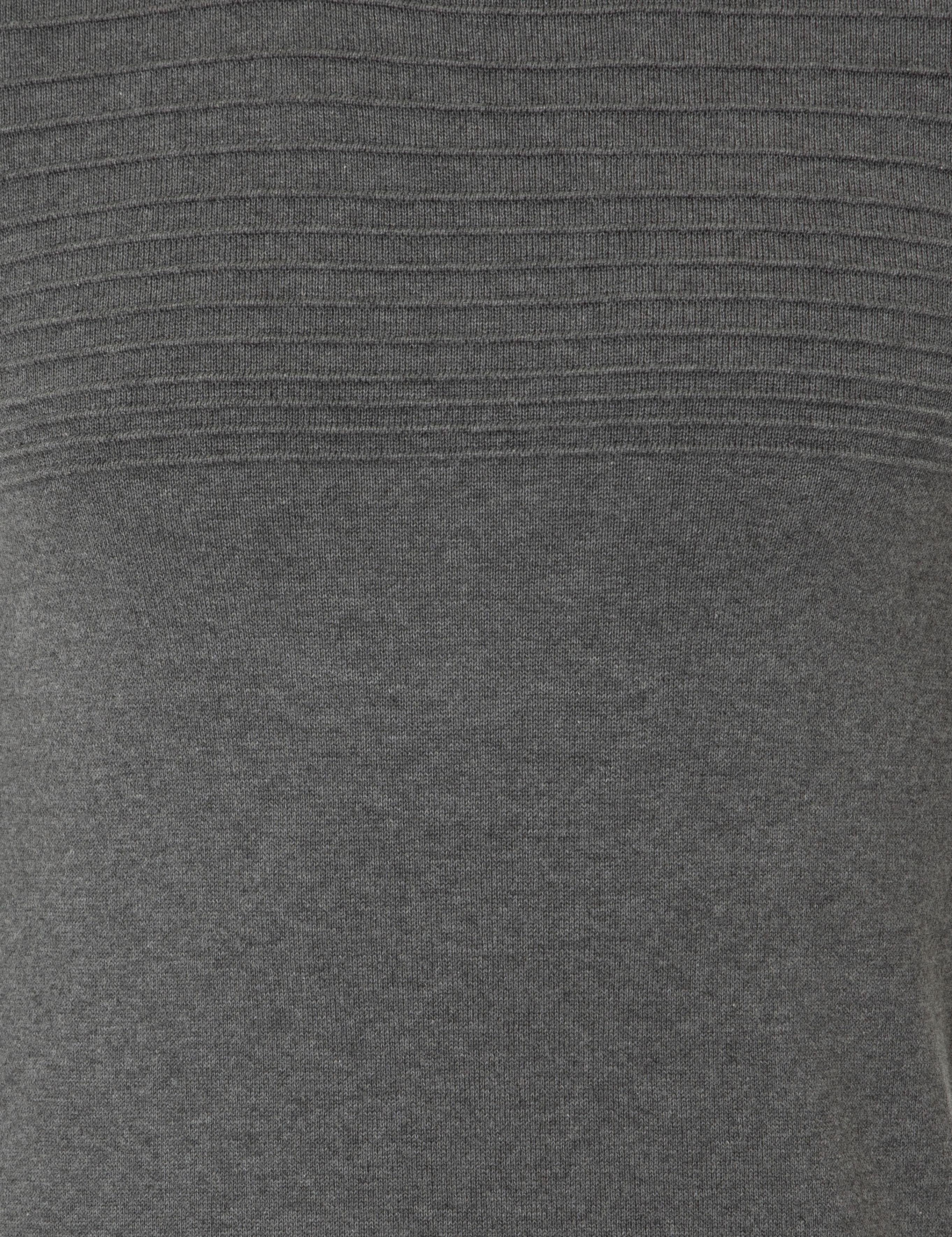 Gri Melanj Slim Fit Bisiklet Yaka Triko Kazak