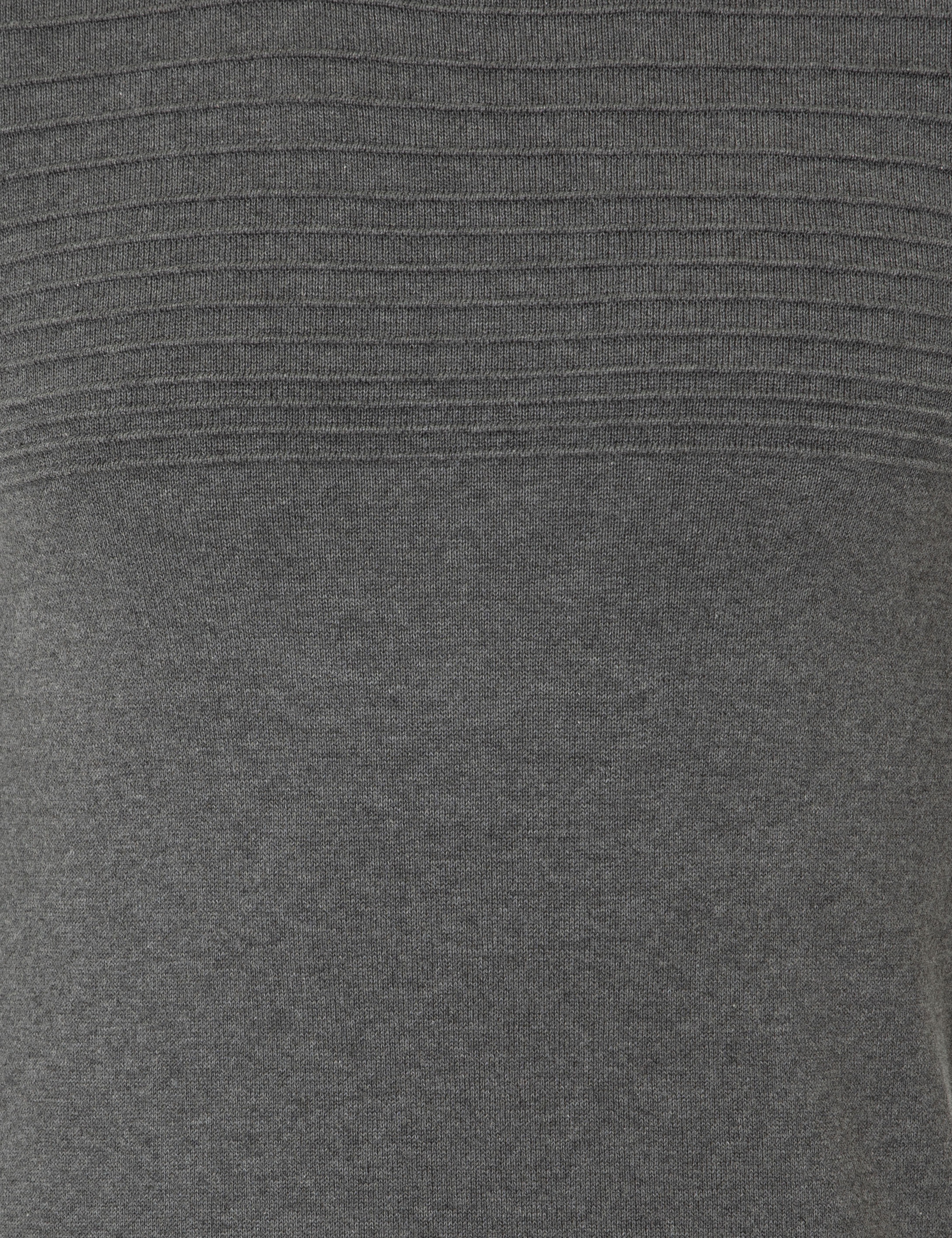 Gri Melanj Slim Fit Bisiklet Yaka Triko Kazak