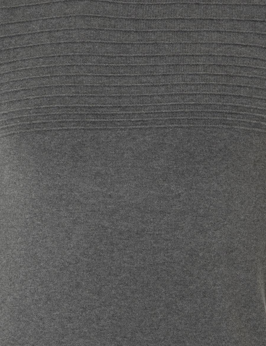 Gri Melanj Slim Fit Kazak