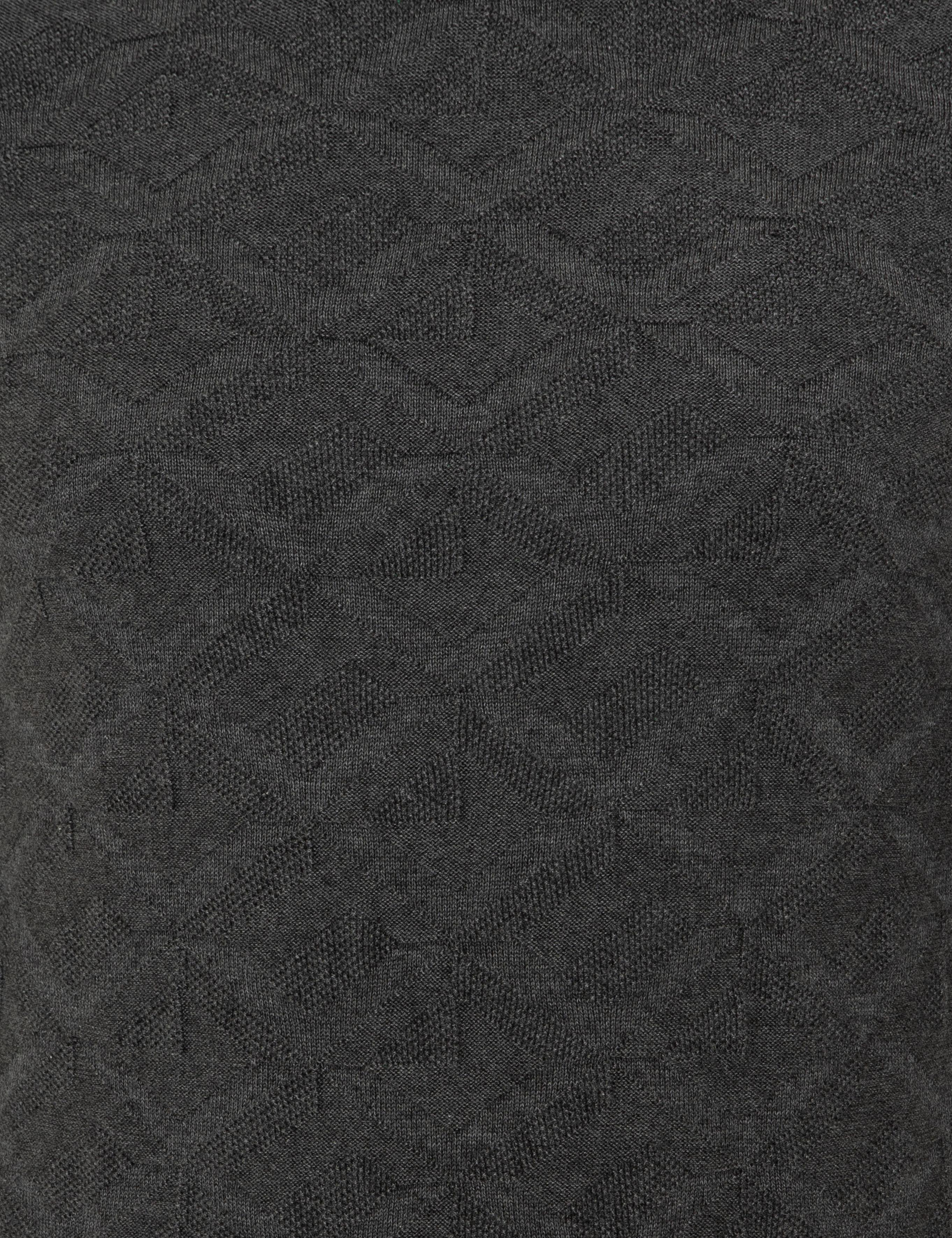 Gri Melanj Slim Fit Yarım Balıkçı Yaka Triko Kazak