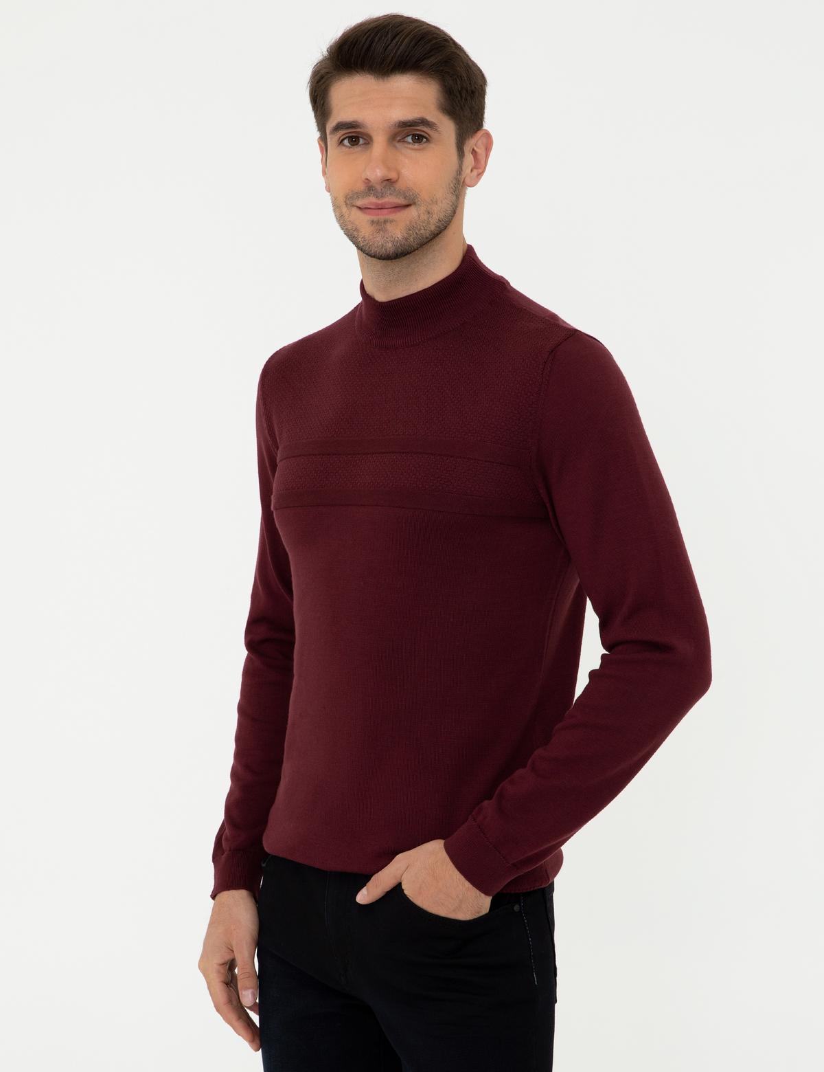 Bordo Slim Fit Kazak - 50248534021