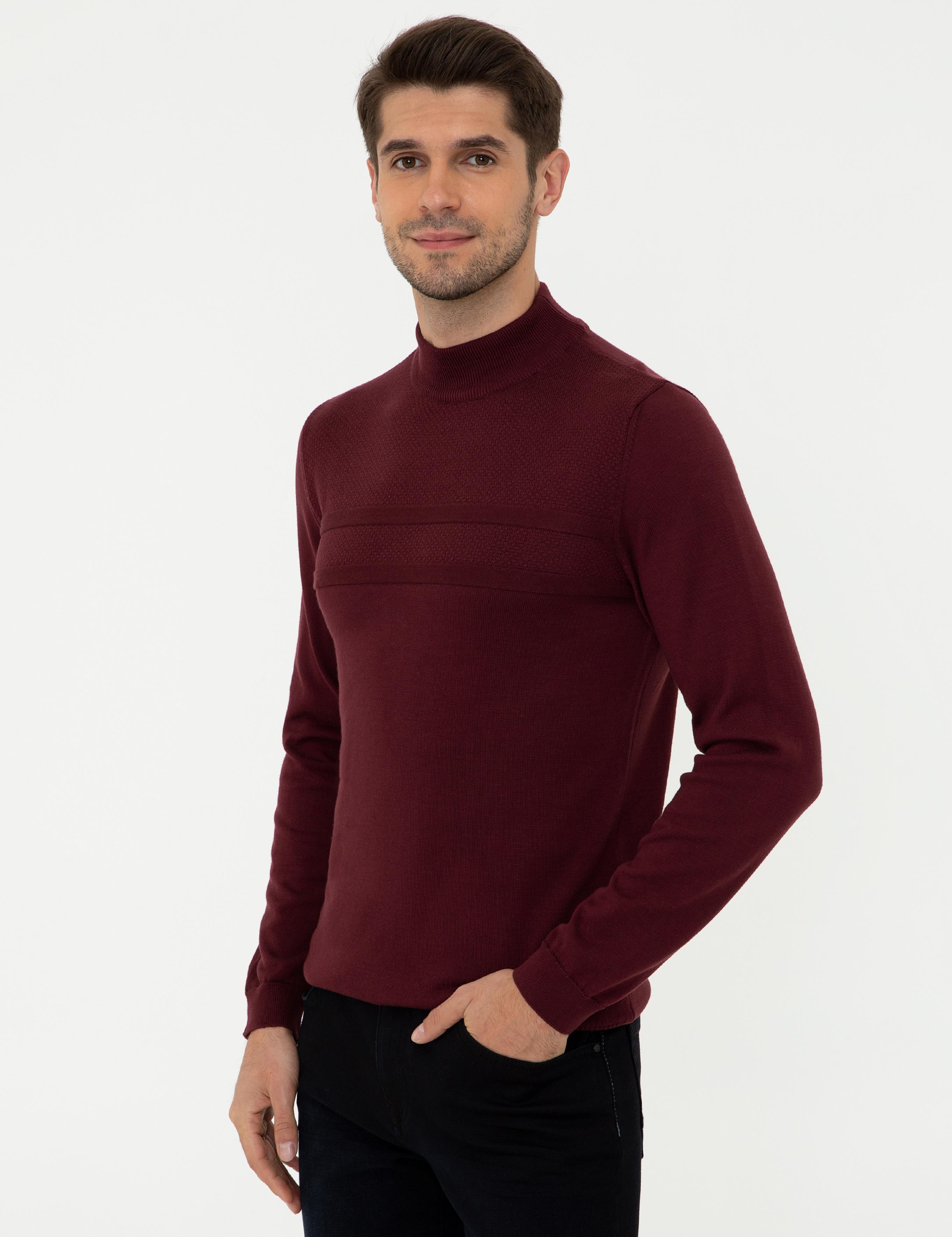 Bordo Slim Fit Kazak