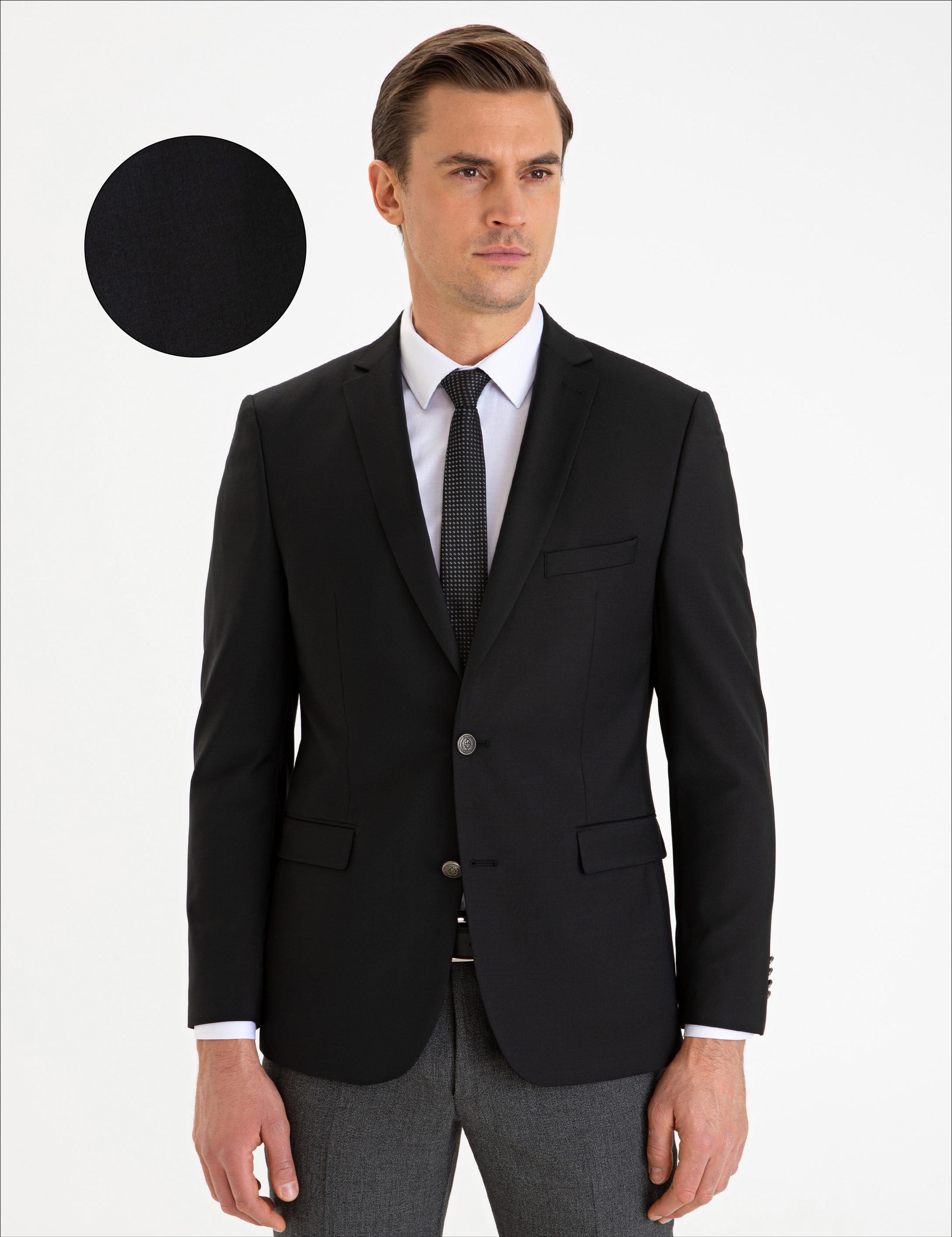 Siyah Slim Fit Ceket