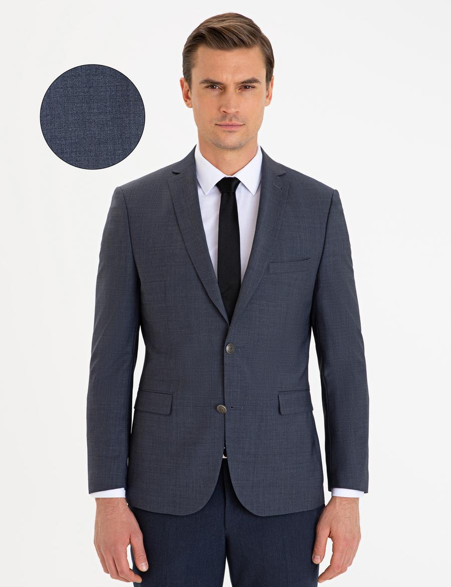 Koyu Mavi Slim Fit Ceket