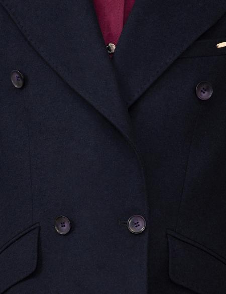 Lacivert Kaşe Kaban - 50244935010