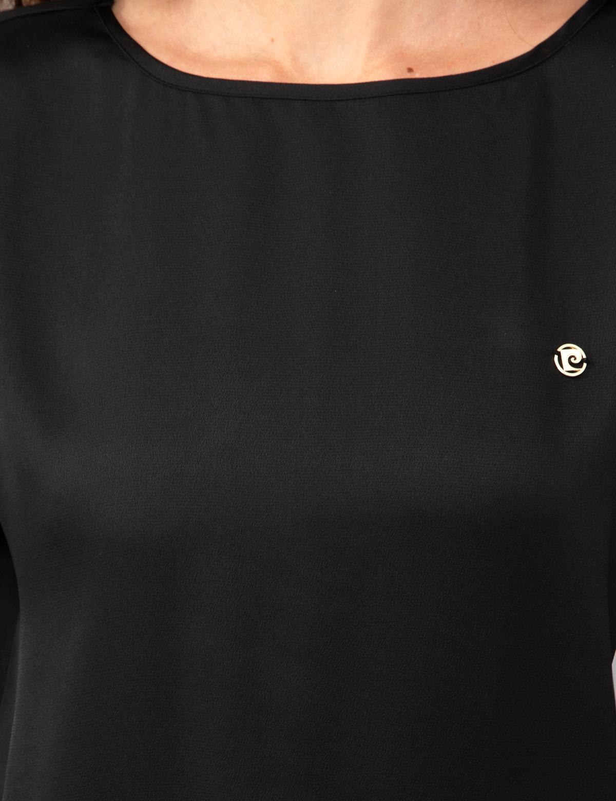 Siyah Saten Uzun Kollu Bluz - 50244983017