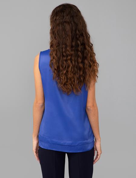 Sax Saten Kolsuz Bluz - 50245003013