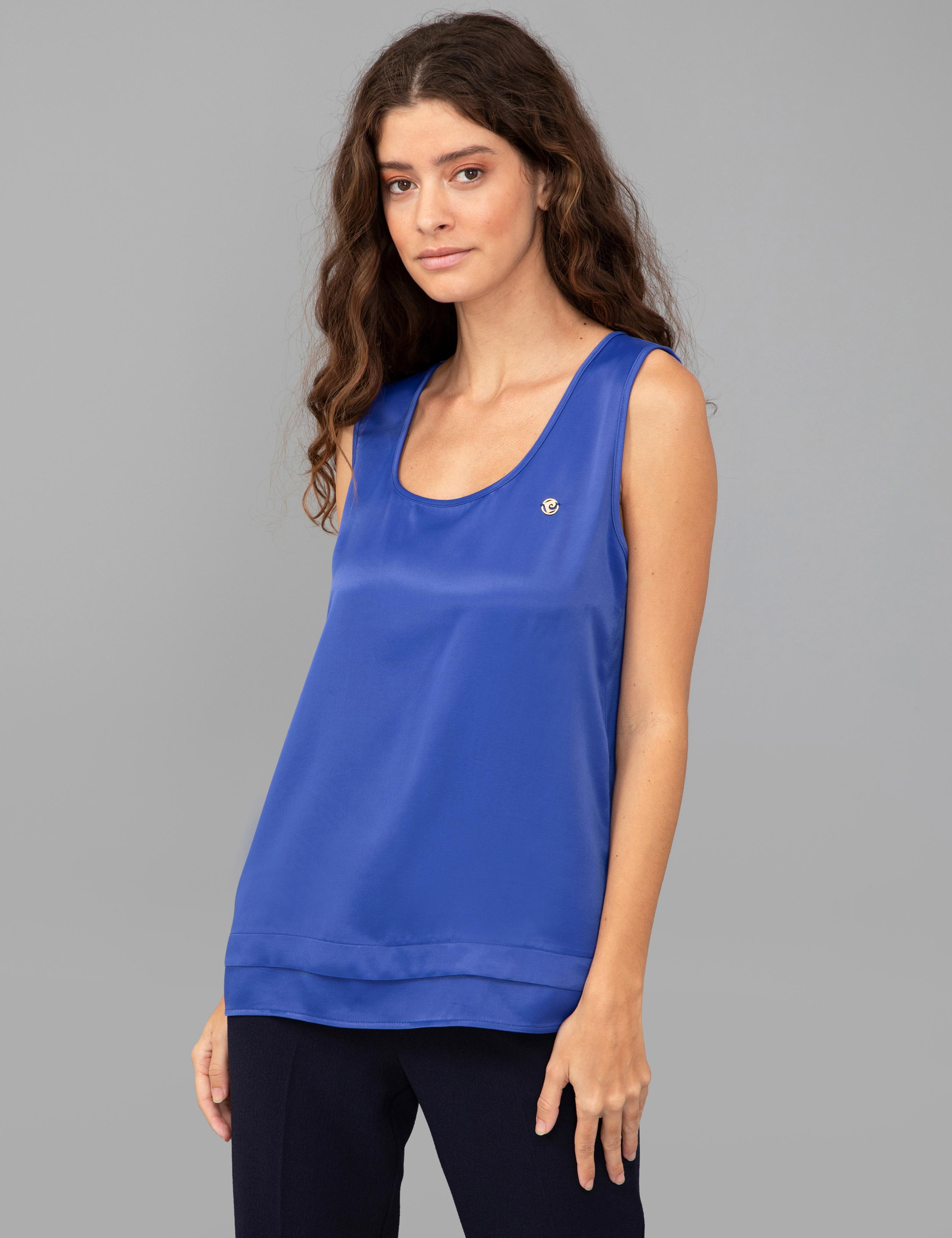 Sax Saten Kolsuz Bluz