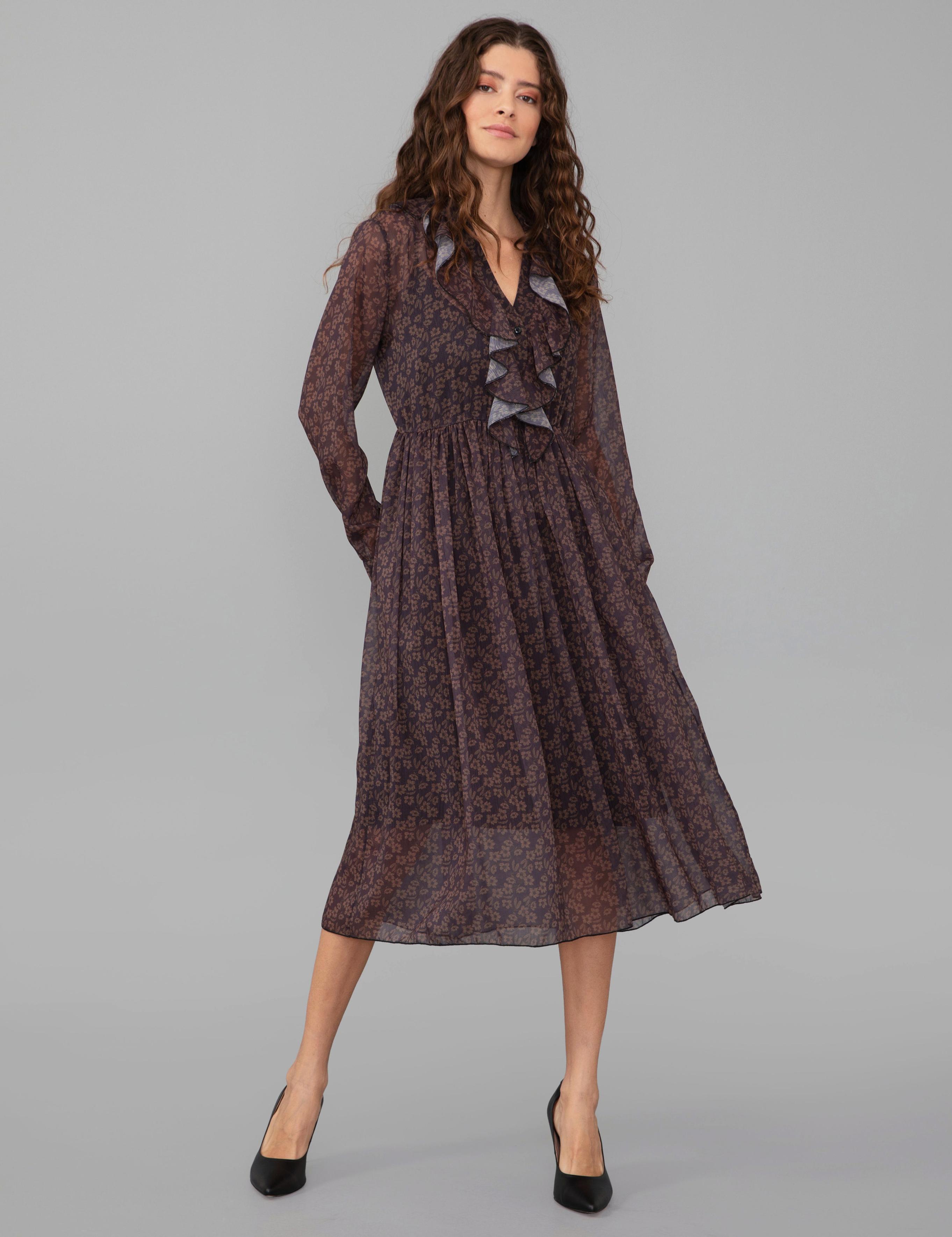 Siyah Desenli Elbise