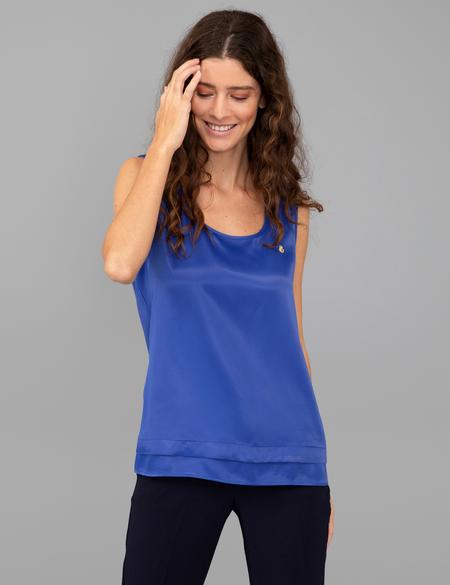 Sax Saten Kolsuz Bluz - 50245003013