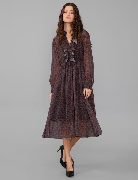 Siyah Desenli Elbise - 50245017001