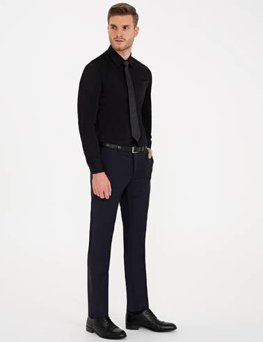 Lacivert Slim Fit Kumaş Pantolon