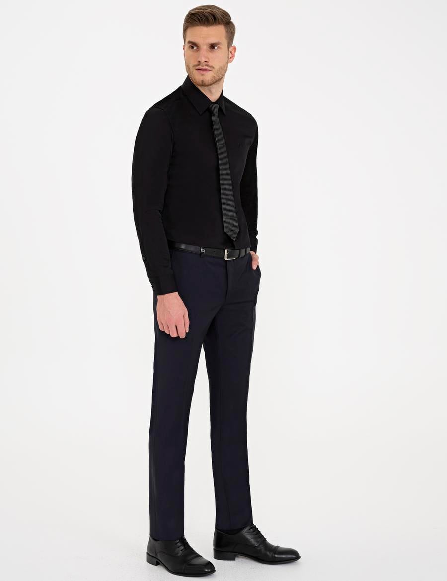 Lacivert Slim Fit Kumaş Pantolon