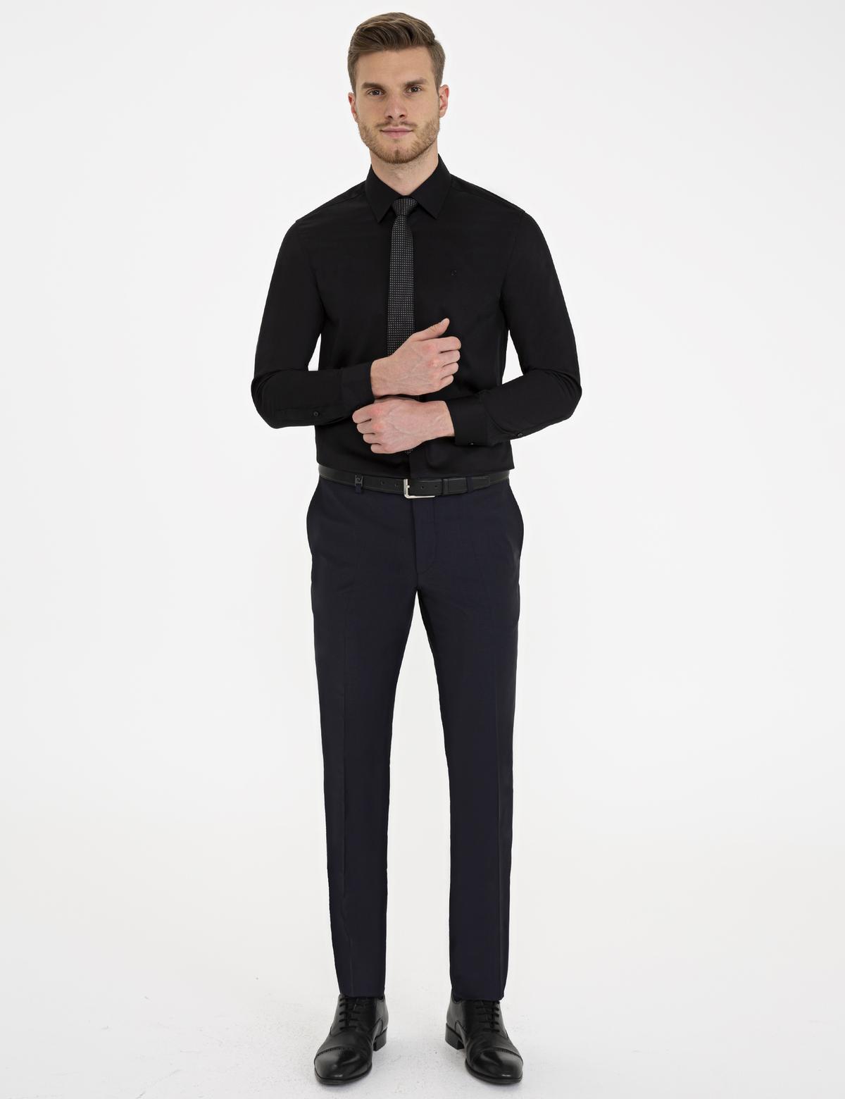 Lacivert Slim Fit Kumaş Pantolon