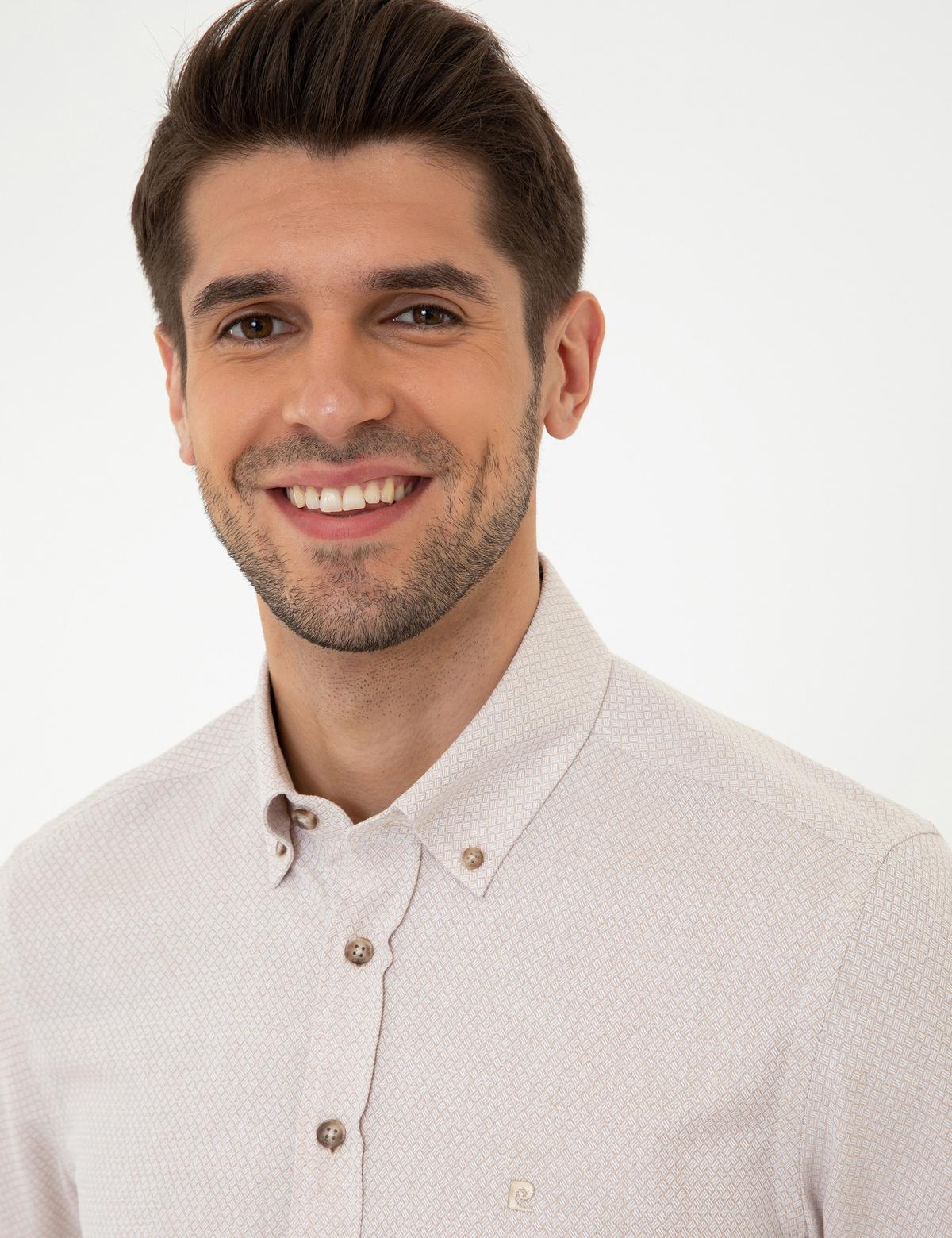 Bej Slim Fit Gömlek - 50247917023