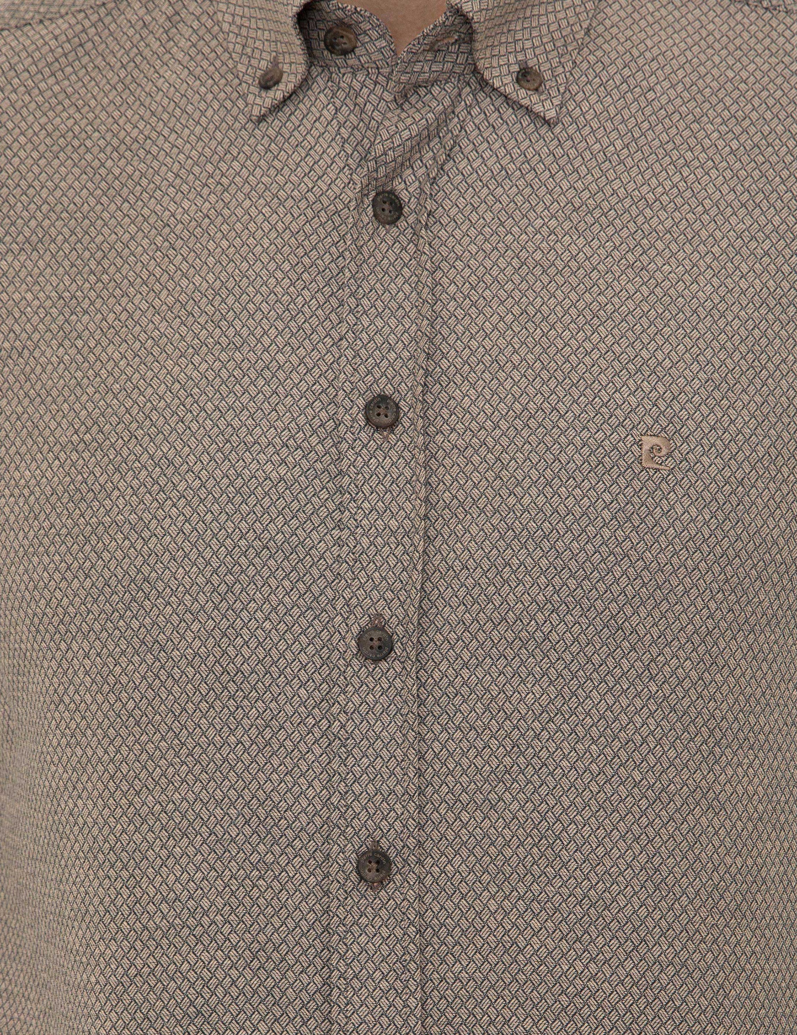 Kahverengi Slim Fit Uzun Kollu Gömlek