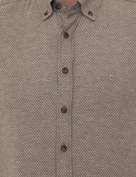 Kahverengi Slim Fit Uzun Kollu Gömlek - 50247917052