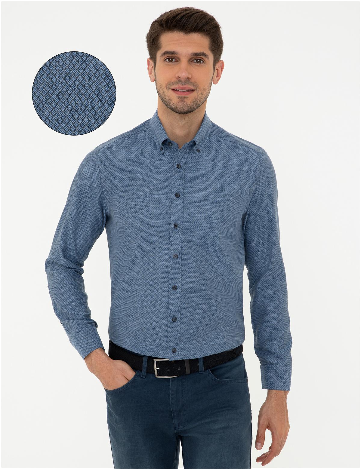 Lacivert Slim Fit Gömlek