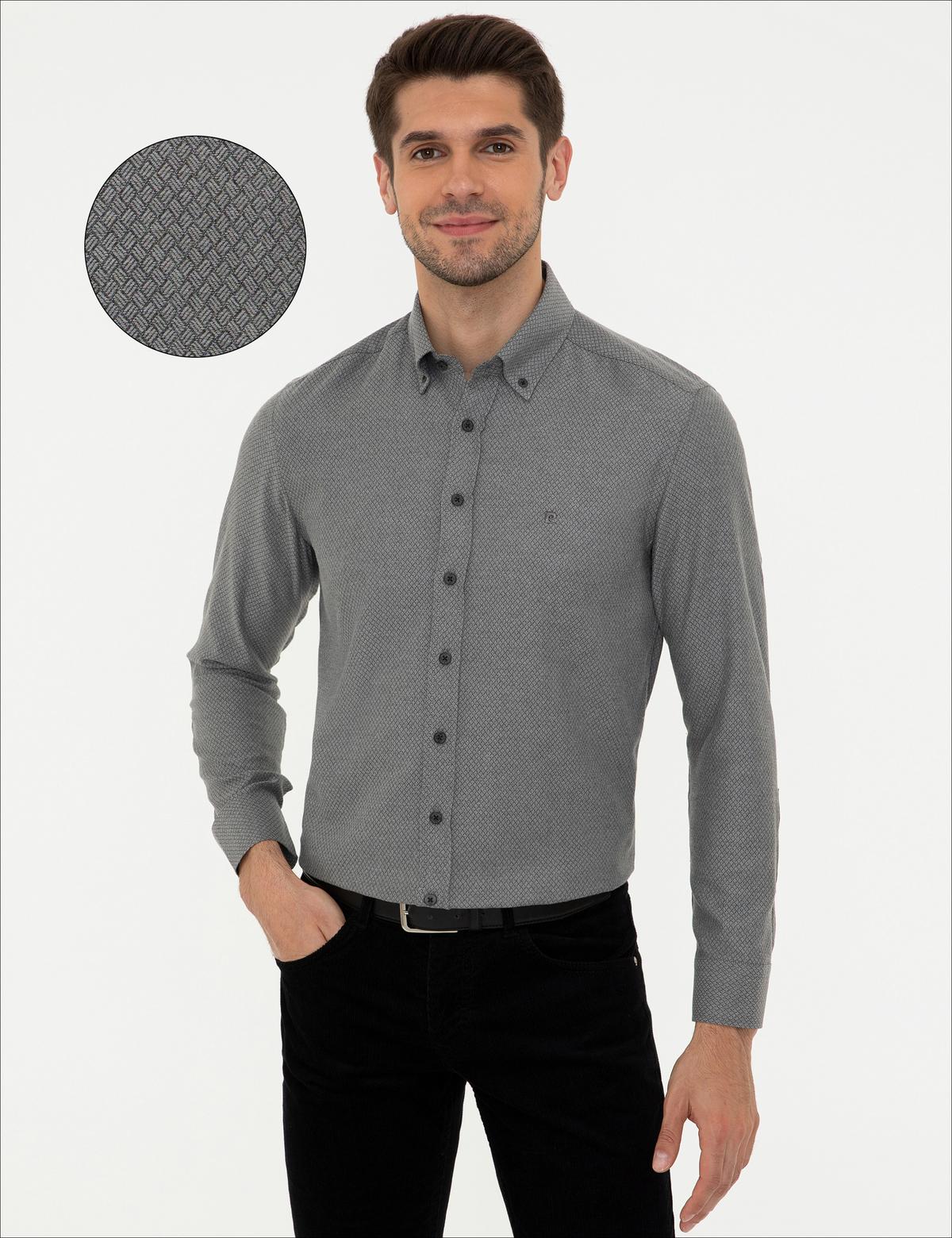 Siyah Slim Fit Uzun Kollu Gömlek