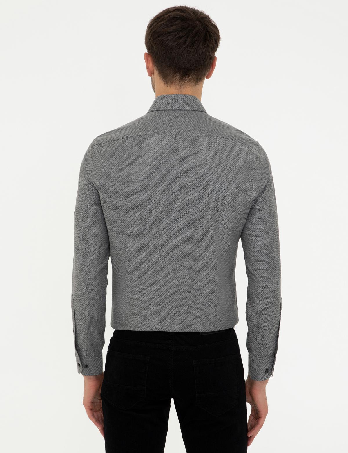 Siyah Slim Fit Uzun Kollu Gömlek - 50247917074