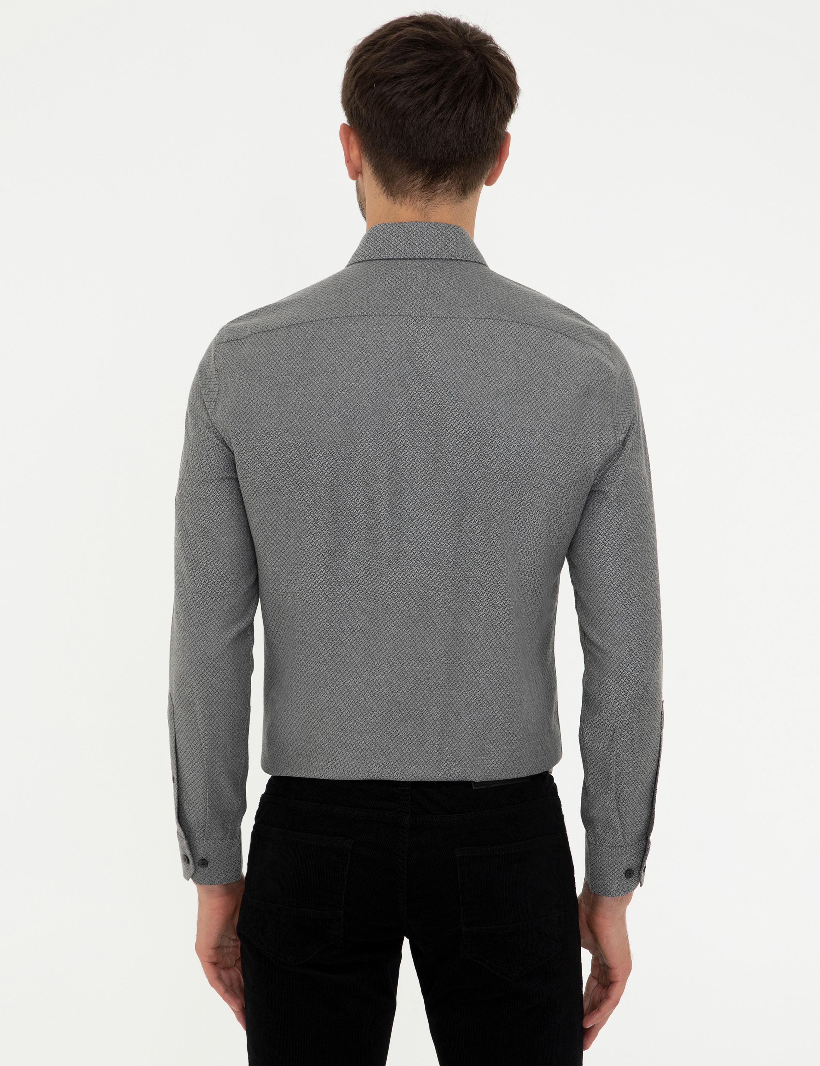 Siyah Slim Fit Uzun Kollu Gömlek