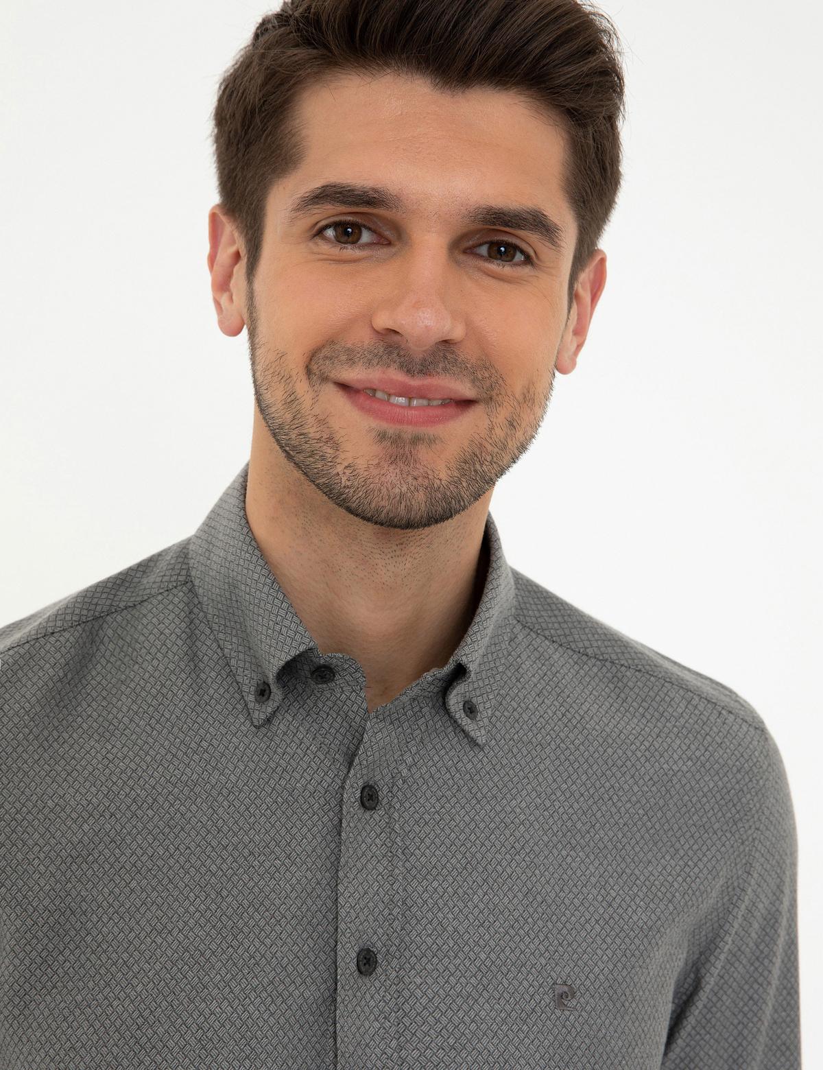 Siyah Slim Fit Uzun Kollu Gömlek - 50247917074