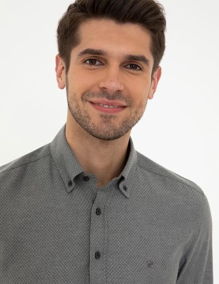 Siyah Slim Fit Uzun Kollu Gömlek - 50247917074